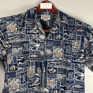 Pacific Legend Made in Hawaii "Modern Hawaii" Aloha shirt in Blue - size M